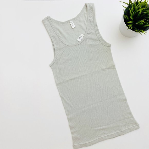 J.Crew grey blue ribbed layering tank top NEW - Picture 2 of 3